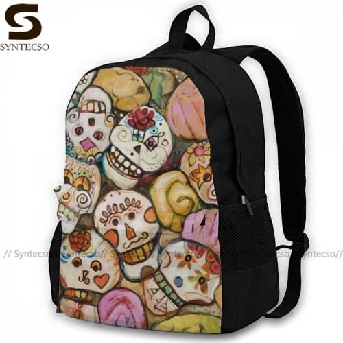 Mexican Skull Backpacks Soft Cute Polyester Backpack Trekking Teen Bags