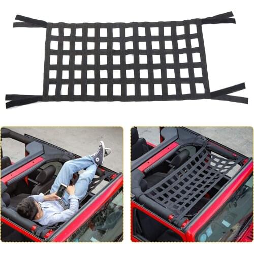 Mesh Cargo NetAuto Roof Net Hammock for Jeep Wrangler YJ TJ JK JKU JL JLU 1987-2020