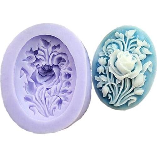 Peony Flower Shape Soap Silicone Mold Form DIY Fondant Cake Decorating Baking Tools Handmade Sugarcraft Candy Chocolate Molds