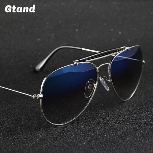 Gtand Vintage Classic Gradient Metal Pilot Style Driving Sunglasses Men Women Optical Glass Lens Brand Design Sun Glasses GT3029