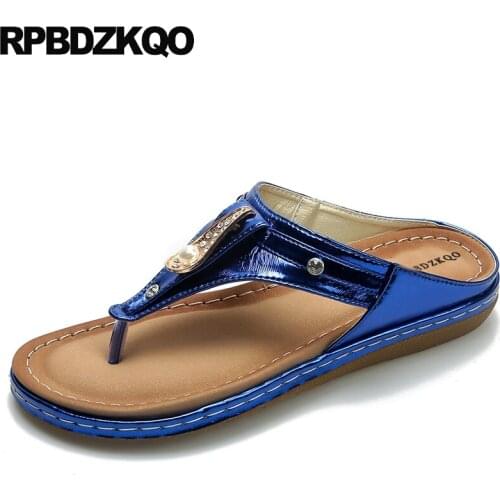 Shoes pearl slides sandals diamond women mules summer 2019 flip flop large size plus beach rhinestone blue big slippers crystal