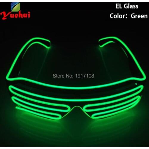3 Modes Quick Flashing Green EL LED Glasses Luminous Party Lighting Glowing Classic Toys For Dance DJ, Party EL Glasses