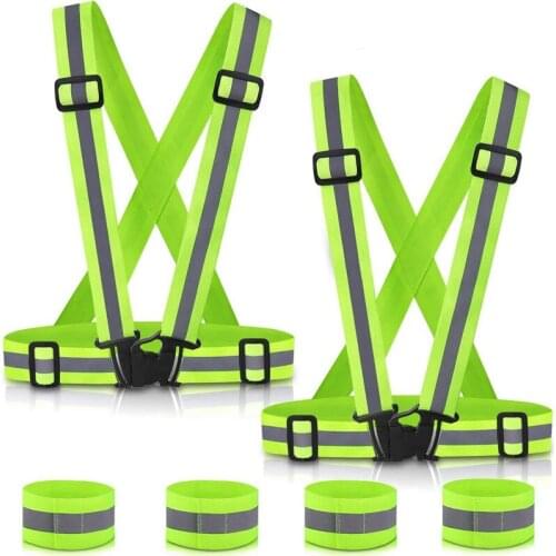 Highlight Reflective Straps Night Running Riding Clothing Vest Adjustable Safety Vest Elastic Band For Adults and Children