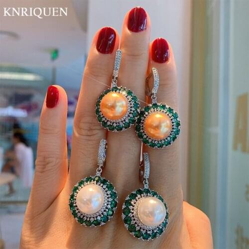 Charms 925 Sterling Silver 12mm Pearl Earrings for Women Elegant Lab Diamond Drop Clip Earrings Party Wedding Fine Jewelry Gift