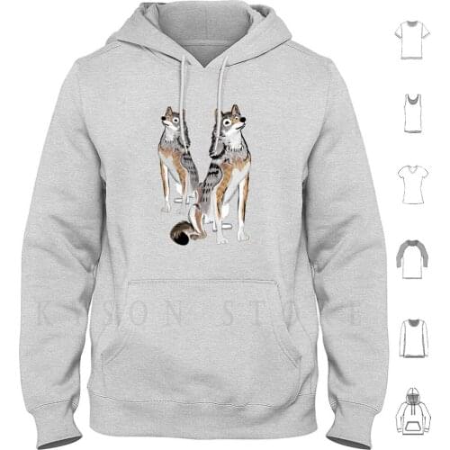Totem Siberian Forest Wolf Hoodies Long Sleeve Belettelepink Wolves Siberian Animals Wolf Whimsical