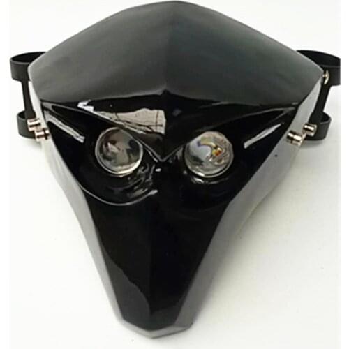 Carbon Fiber Motorcycle Headlight Fairing Racing Skeleton Skull Headlight For Honda Yamaha Suzuki Chopper Bobber Cafe Racer