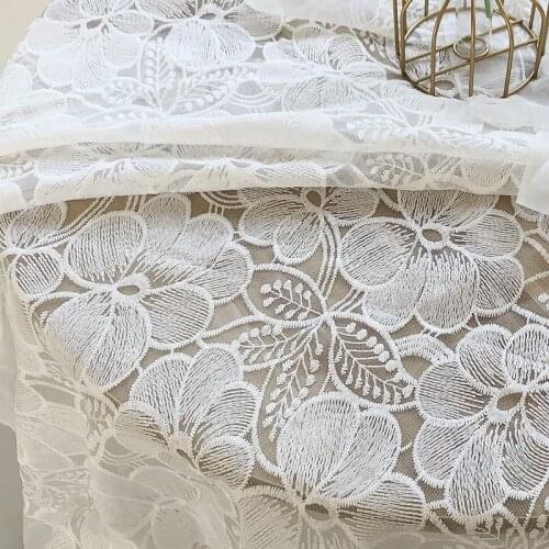 Embroidery Lace Fabric Eyelet Tulle Fabric Wedding Dress Mesh Fabric Table Cover Shoot Photos Backdrop Fabric By The Meter