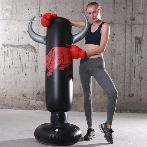 1.6m New Taekwondo Equipment Inflatable Kick Boxing Bag Free-Stand Punching Bag Sandbag Pressure Relief Muay Thai Training