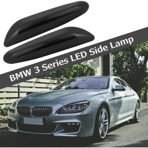 1 Pair Smoked Lens LED Front Fender Side Marker Lights ABS With Light Bulb Practical and Durable for BMW E82 E88 E46 E90