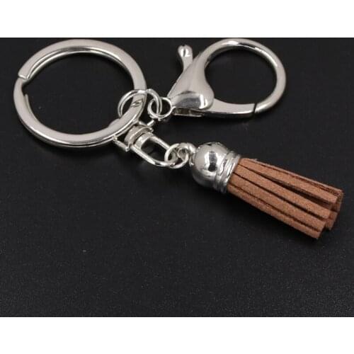 1pc New Fashion Women Casual Triple Leather Tassels Women Keychain Bag Pendant Alloy Car Key Chain Ring Holder Trendy Jewelry