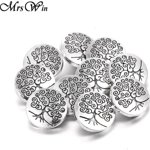 10pcs/lot New Snap Jewelry Tree of Life 12mm Metal Snap Buttons Fit Snap Bracelet Bangles Necklaces