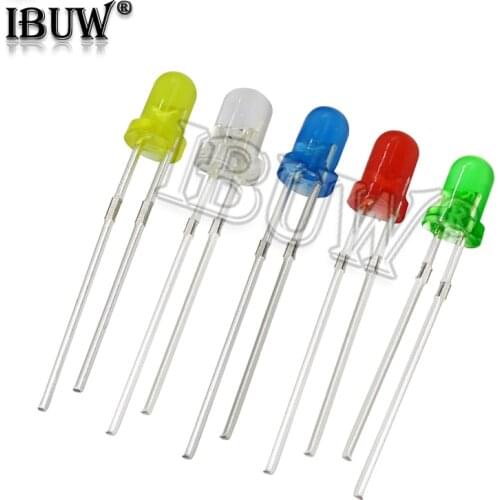 100pcs F3 F5 LED Red Green Yellow White Orange Blue 3MM 5MM LED light emitting diode