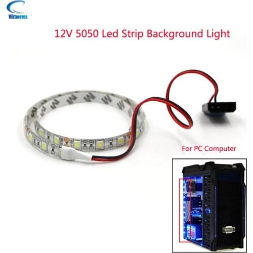 12V led Strip Background PC Computer Case Light 5050 waterproof warm white blue red green yellow white ribbon LED Flexible Strip
