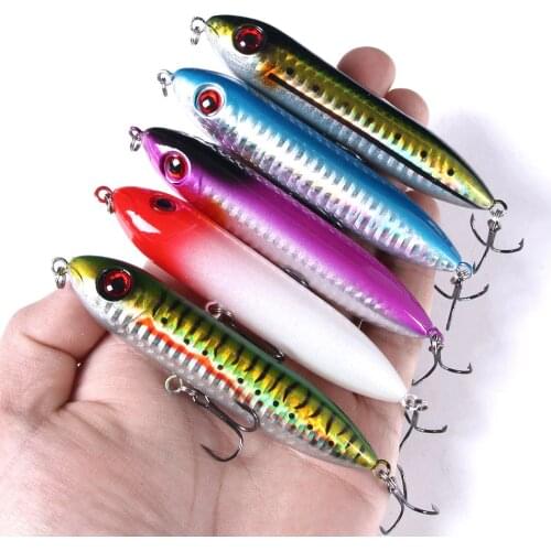 5pcs Topwater pencil baits floating fishing bait lures 10CM 12G Pesca Wobblers Artificial Minnow swimbait Surface Fishing Tackle