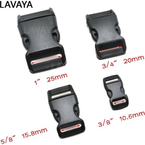5pcs Pack 11mm 15mm 20mm 25mm Side Release Buckle Curved 550 Paracord Bracelet Dog Collar Backpack Strap Webbing Bag Parts