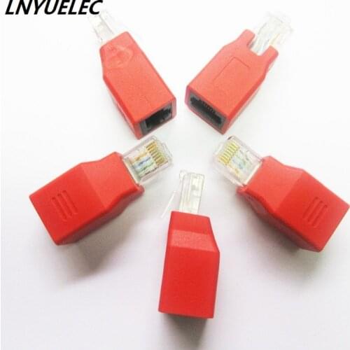 500Pcs/Lot RJ45 cross adapter CAT5E Network Ethernet Connector male to female Cable Adapter New Free Shipping