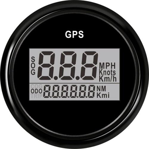 52mm Car GPS Speedometer Marine Odometer Waterproof For Motorcycle Car Truck Boat Motor Yacht 12V 24V Red Backlight