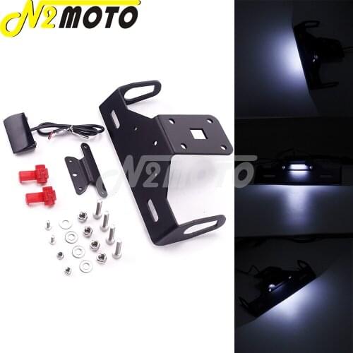 CNC Aluminum Motorcycle License Plate Holder LED Taillight License Plate Mounting Bracket For KAWASAKI Z 1000 1000R 2014-2020