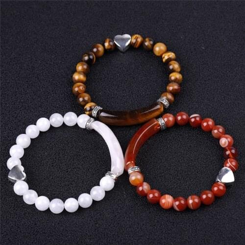 Charms dropshipping bracelet men Natural Stone Rectangle Heart Bracelets For Women Fashion Jewelry