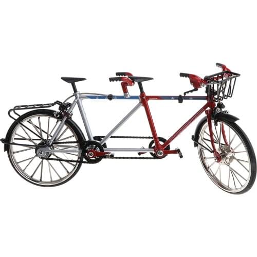 Black 1/10th Racing Tandem Bike Diecast Model Toy Playset Showcase Display