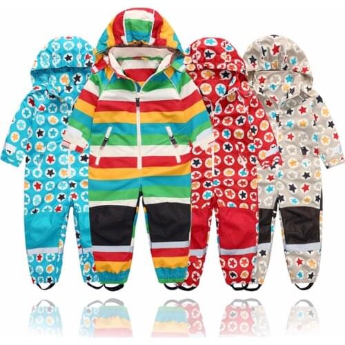 Spring and autumn outdoor childrens jumpsuit jacket, boy and girl spring and autumn jumpsuit windproof and waterproof,4 styles