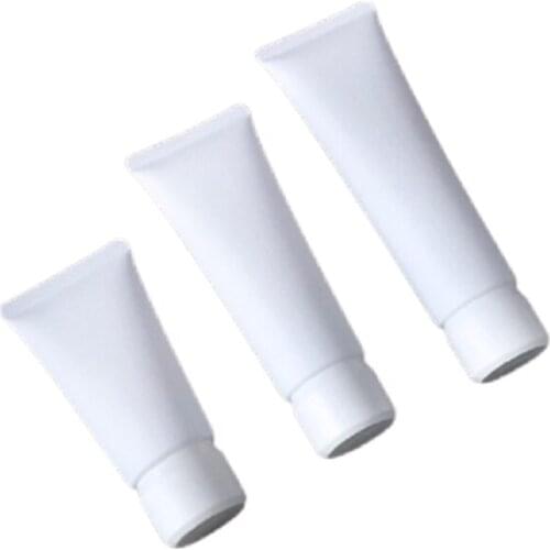 50ml/80ml/100ml Cosmetic Tube Squeeze Facial Cream Container Screw Cap Matte White Refillable Skin Care Lotion Travel Bottle