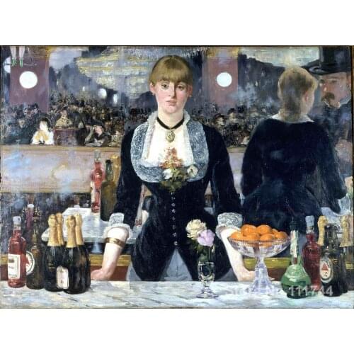 Canvas paintings Bar at the Folies Bergeres Edouard Manet artwork Hand painted High quality