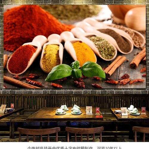 Grains Spices Spoon Kitchen Food Canvas Painting Cuadros Scandinavian Posters and Prints Wall Art Picture Living Room Home Décor