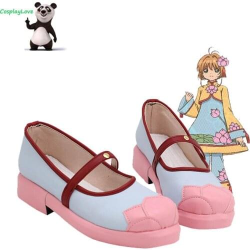 CosplayLove Cardcaptor Sakura: Clear Card Sakura Kinomoto Chinese Style Blue Pink Shoes Cosplay Long Boots Leather Custom Made