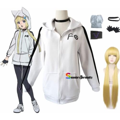 Anime Kemono Jihen Kon Cosplay Costume Adult Women Baseball Jacket Uniform Outfit White Hoodies Coat Pants Gloves Halloween