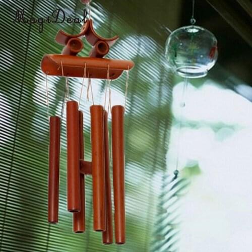 MagiDeal high quanlity Handmade Bamboo Tubes Oriental Hanging Bell Wind Chime Feng Shui Ornament