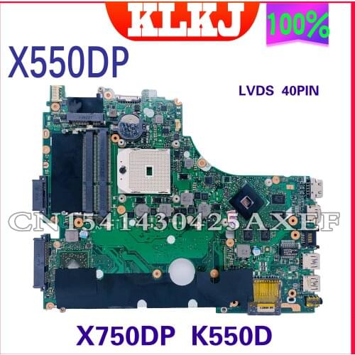 KLKJ X750 X550 Motherboard For ASUS X750DP K550D X550D K550DP X550DP Laptop Motherboard LVDS 2GB Video Memory 100% Original Test
