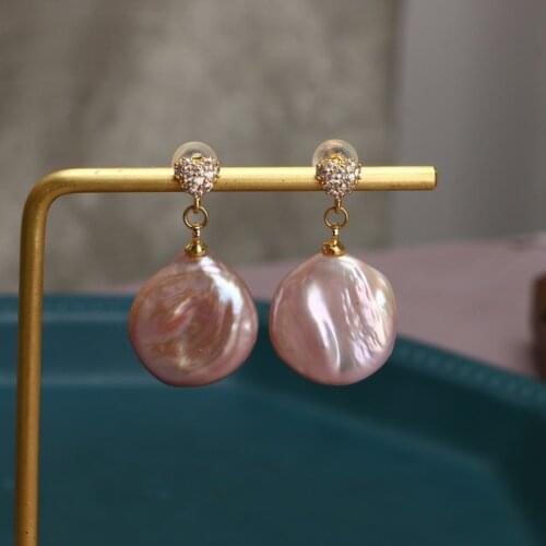 Sinya copper drop earring with Natural Baroque pearls Classical design fashion jewelry for women ladies Mum best gift