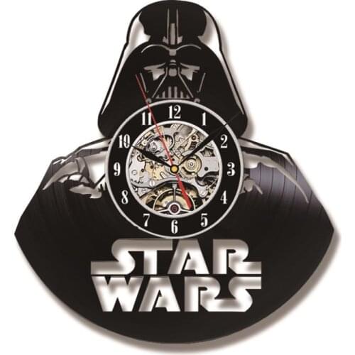 Movie Theme Vinyl Record Wall Clock Silent LED Clocks for Living Room Hanging Clock with 7-color Lights Home Decor