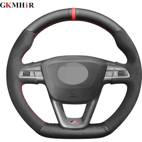 Genuine Leather Suede DIY Car Steering Wheel Cover For Seat Leon Cupra R Leon ST Cupra Leon ST Cupra Ateca Cupra Ateca FR