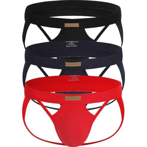 3 pcs men underwear sexy men thong g string jockstrap bare buttocks gay underwear bikini bulging bag underpants