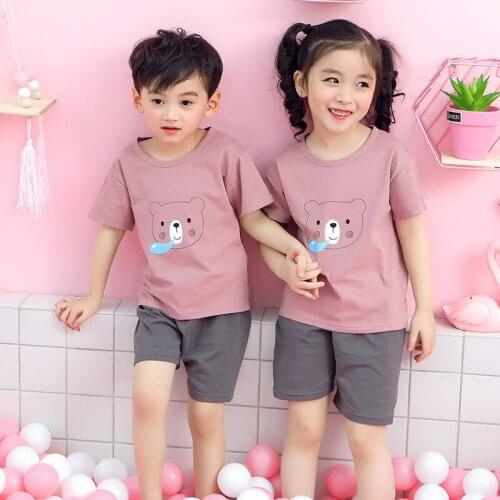 Baby Boys Clothes Cartoon Animals Summer Pajamas Sets Cotton Boys Sleepwear Suit Girls Pajamas Short Sleeve Pijamas Kids Clothes