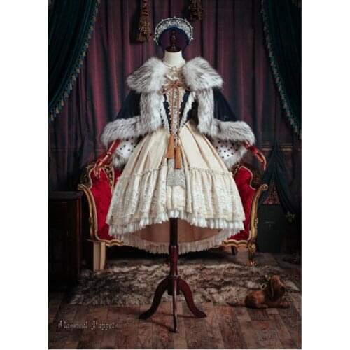 OP lolita dress cosplay costume Elizabeth Coronation Dress Gorgeous royal court Short Version Full Set In Stock