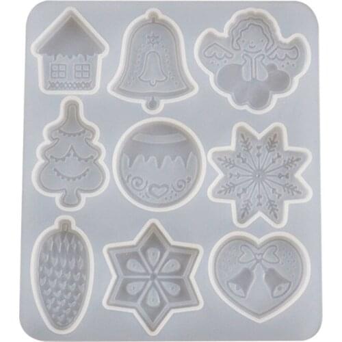 Crystal Epoxy Resin Mold Christmas Listed Pendant Silicone Mould DIY Making Tool AXYD
