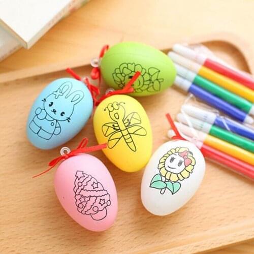 Selling Children DIY color toys Egg + 4 watercolor pens Easter Christmas tree pendant Holiday gift Baby art training Handicrafts