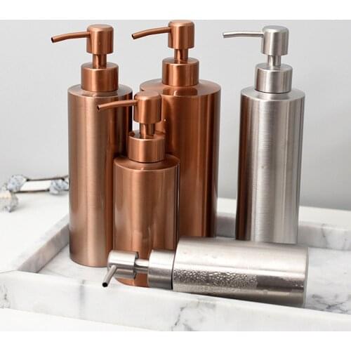 Rose Gold Metal Storage Bottle Scandinavian Bath Shampoo Sub-bottles Chic Kitchen Detergent Soap Dispenser 250ml 350ml 550ml