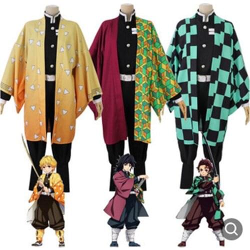 Anime Demon Slayer Cosplay Uniform Kamado Nezuko Tanjirou Costume Suit cosplay Props Christmas Halloween Birthday Party Gifts