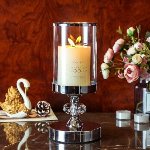 Europe Crystal Candlestick Holder For Coffee Dining Table Wedding Centerpiece Christmas Halloween Home Decoration