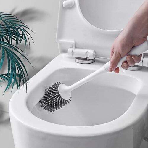 Vertical and wall-mounted toilet brushes. Silicone brush heads are suitable for wall cleaning brushes in bathrooms and corners