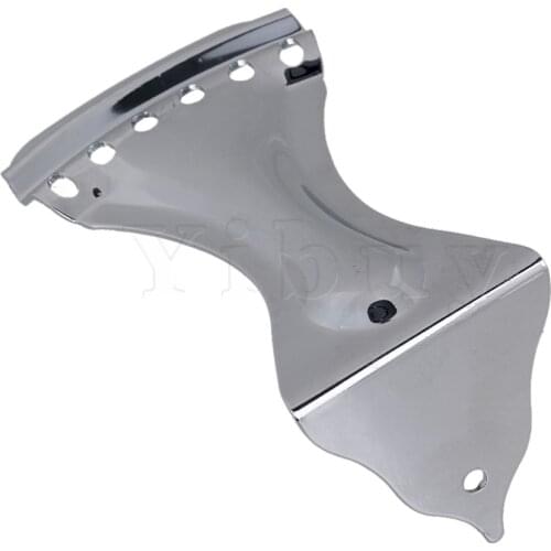 Yibuy 6 String Chrome Zinc Alloy Acoustic Guitar Tailpiece for Dobro Resonator