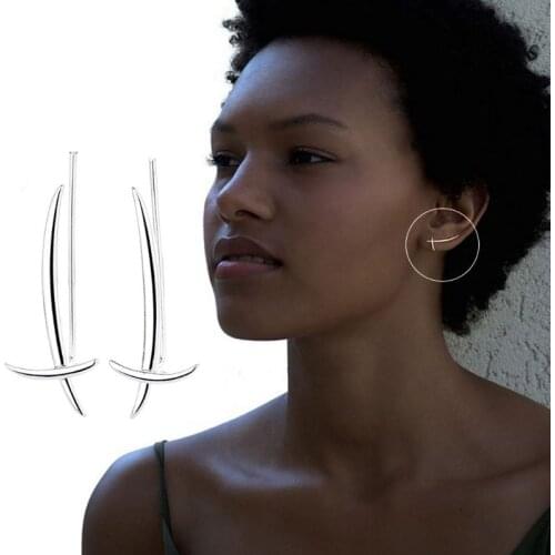 Womens Gothic Punk Cross Sword Earring Jacket Geometric Sword Ear Climber Simple Earring Fashion Fashion Jewelry