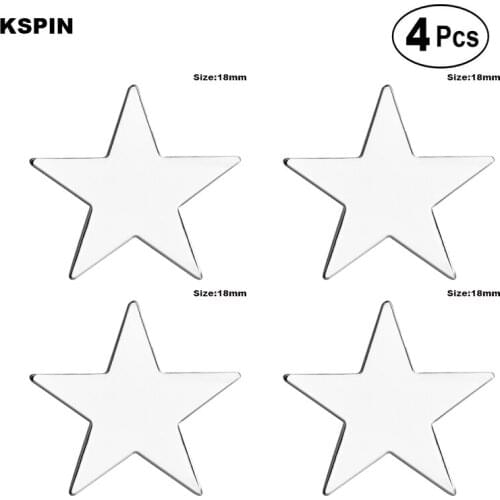 Silver Star 18mm Lapel Pin Badge Brooch Icons 4pcs