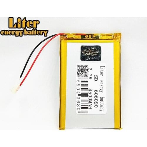 1/2/4 pcs 3.7V 4500mAh 606090 Polymer Lithium LiPo Rechargeable Battery For GPS DVD PAD e-book tablet pc Laptop power bank