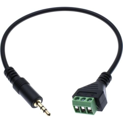 1/4" Stereo TRS Male 3 Pole To AV Screw Video Balun Terminal Adapter Cable Audio Solderless FOR Microphone