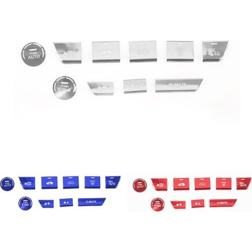 10PCS for Honda CRV CR-V 2017-2021 Car Aluminum Air Conditioning Button Sticker Cover Trim Decor Accessories
